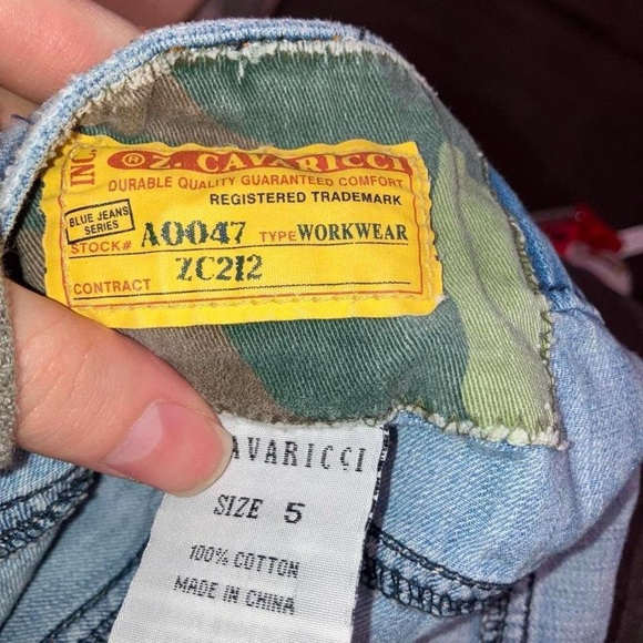 Vintage 90s y2k Z. Cavaricci Light Blue Denim Mini Skirt cargo - Picture 5 of 5